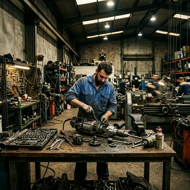 Man repairing machine